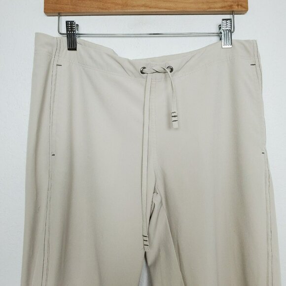 Title Nine Womens Cropped Pants Size 8 Tan Straight Leg Golf Tennis Preppy - Picture 2 of 12